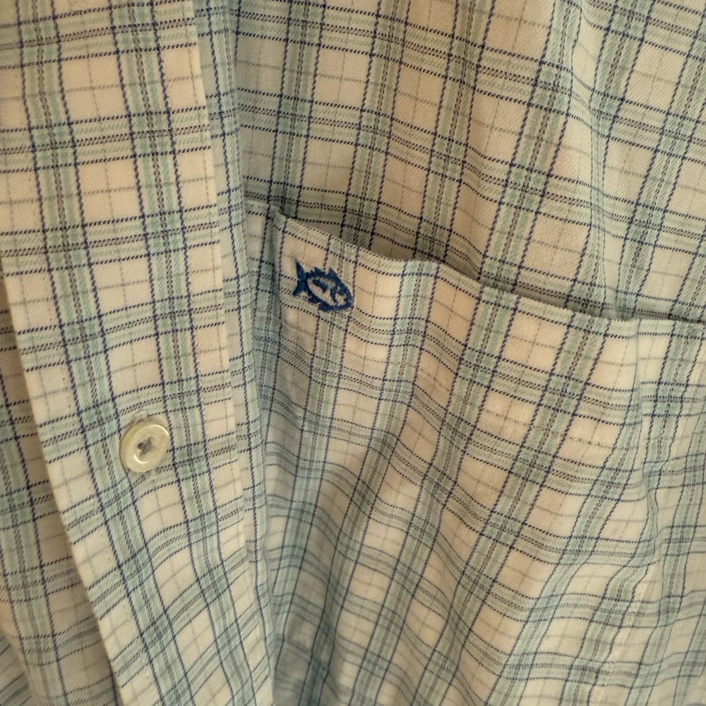 Men's Blue Plaid Shirt Size S - Picture 2 of 3